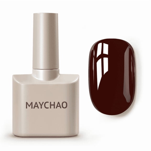 MAYCHAO 15ML Deep Cherry Red Soak Off UV LED Gel Nail Polish, Solid Semi Permanent Long Lasting Varnish for Salon & Home Manicure, 0.5 OZ