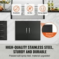 thumbnail image 6 of VEVOR BBQ Access Door, 31W x 24H Inch Double Outdoor Kitchen Door, Cold Plate Flush Mount Door, Wall Vertical Door with Handles, for BBQ Island, Grilling Station, Outside Cabinet, 6 of 9