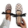 thumbnail image 6 of SuTry Women's Round Toe Mesh Flats Polka Dot Pattern Satin Bow Tie Slip On Breathable Lightweight Comfortable Casual Walking Shoes(37), 6 of 9