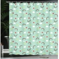 thumbnail image 4 of Ambesonne Cartoon Shower Curtain, Rainbow Sky Clouds Heart, 69"Wx84"L, Mint Green Multicolor, 4 of 5
