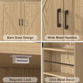 thumbnail image 6 of BOMETAO Pantry Cabinet, 72“ Tall Kitchen Storage Cabinet with a Drawer, 2 Cabinets, 4 Adjustable Shelves, 8 Door Shelves, Freestanding Cupboard for Living Room, Kitchen, Natural Oak, 6 of 10