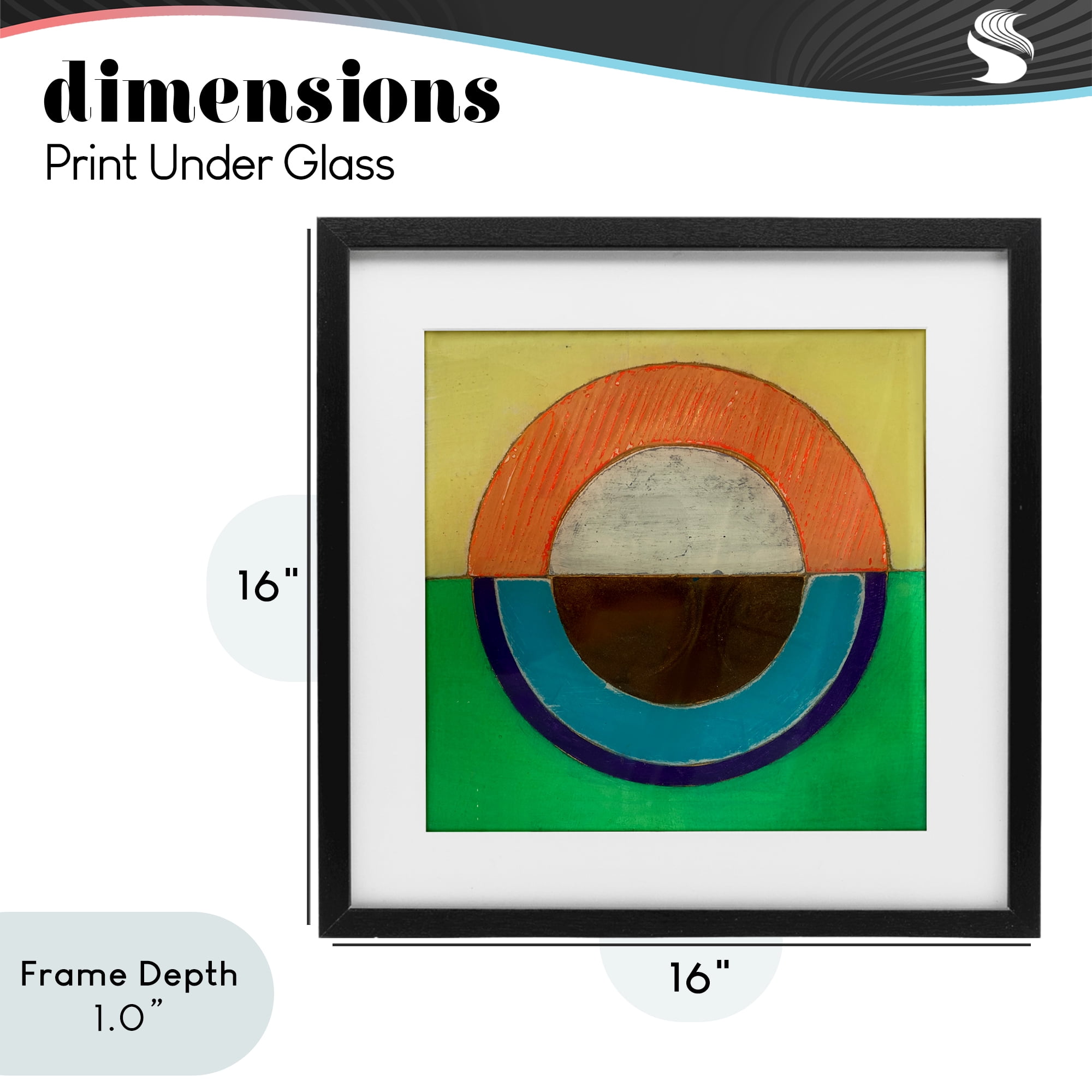 Stupell Industries Balanced Circle Symmetry Black Framed Print Under Glass, design by Matthew Finger