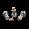 thumbnail image 3 of 10pcs Bulb Shape Mini Glass Bottles Jars with Cork Wish Note Craft Bottle (Clear), 3 of 6