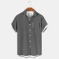 thumbnail image 2 of fatyb Mens Striped Shirts Summer Short Sleeve Button down Shirts Casual Vacation Beach Pocket Shirts, 2 of 4