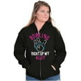 thumbnail image 3 of Bowling Up My Alley Funny Novelty Womens Plus Size Graphic Zipper Hoodie Brisco Brands 2X, 3 of 5
