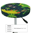 thumbnail image 4 of Bingfone13 Inch Padded Round Bar Stool Cover Cushion With Elastic Fabric Round Chair Seat - Dinosaurs And Tropical Leaves And Flowers, 4 of 7