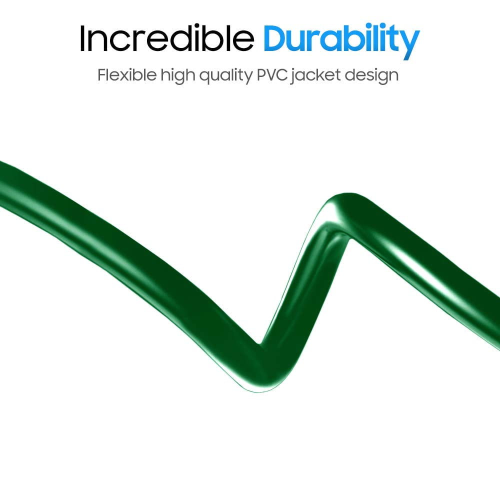 Cmple - Cat5e Ethernet Cable 10 ft, 350 MHz UTP Cat 5e Ethernet Patch Cord, 1Gbps Network Lan Cables, RJ45 Connectors, Compatible with Laptop, Modem, Router - Green