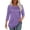 Purple, variant on Womens Tops 3/4 Length Sleeve Blouses Dressy Casual Spring Summer Outfits Pleated Front T Shirts Curved Hem