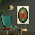 thumbnail image 2 of Reptile Wall Art with Frame, Creepy Exotic Cat Eye Illustration Scary Egyptian Pharaoh Iris Mystic Vision, Printed Fabric Poster for Bathroom Living Room, 23" x 35", Black Green Red, by Ambesonne, 2 of 2