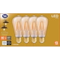 thumbnail image 3 of Great Value LED 4.5 Watt Deco Amber Light Medium Base Light Bulbs, ST19, 4-Count, 3 of 12