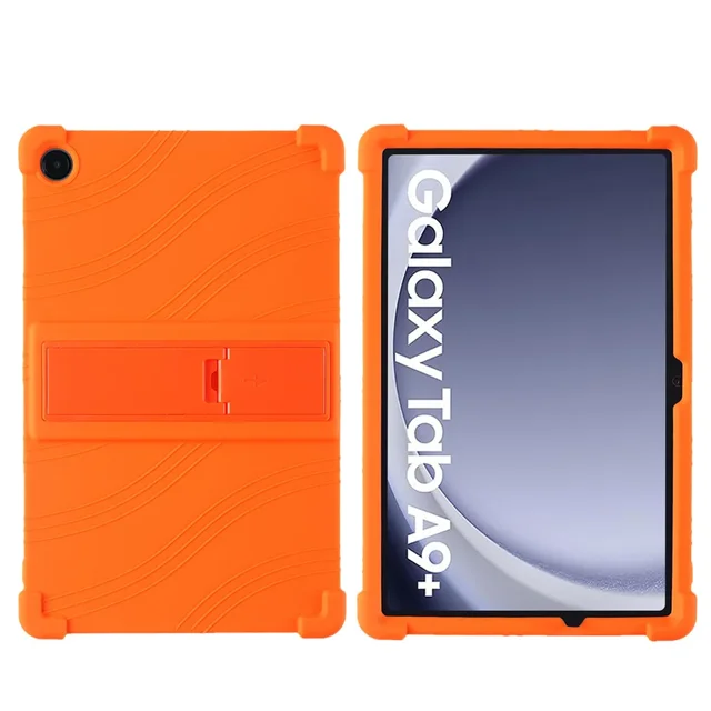 For Samsung Galaxy Tab A9 Plus Case 2023 11 inch Tablet Shockproof Case for Galaxy Tab А9 Plus + Silicon Stand Protective Shell Orange Tab A9 Plus 11 inch