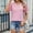 Pink, variant on Casual V Neck T Shirts for Women Summer Fashion Tops Lace Short Sleeve Business Loose Tre Women's Fashion Short Sleeve Womens Tops Womens Clothes Summer