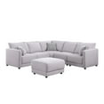 thumbnail image 2 of Lane L Shaped Sectional Sofa- Ottoman- 3 Pillows- Light Gray- 95 Inch, 2 of 5
