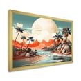 thumbnail image 2 of Designart "Tropical Dreams in Art Deco Sunset II" Landscapes Framed Wall Art Decor - Modern Green Abstract Landscapes Entryway Framed Wall Art, 2 of 6