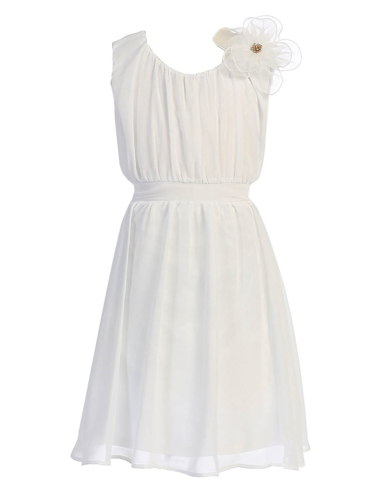 pleated flower girl dress