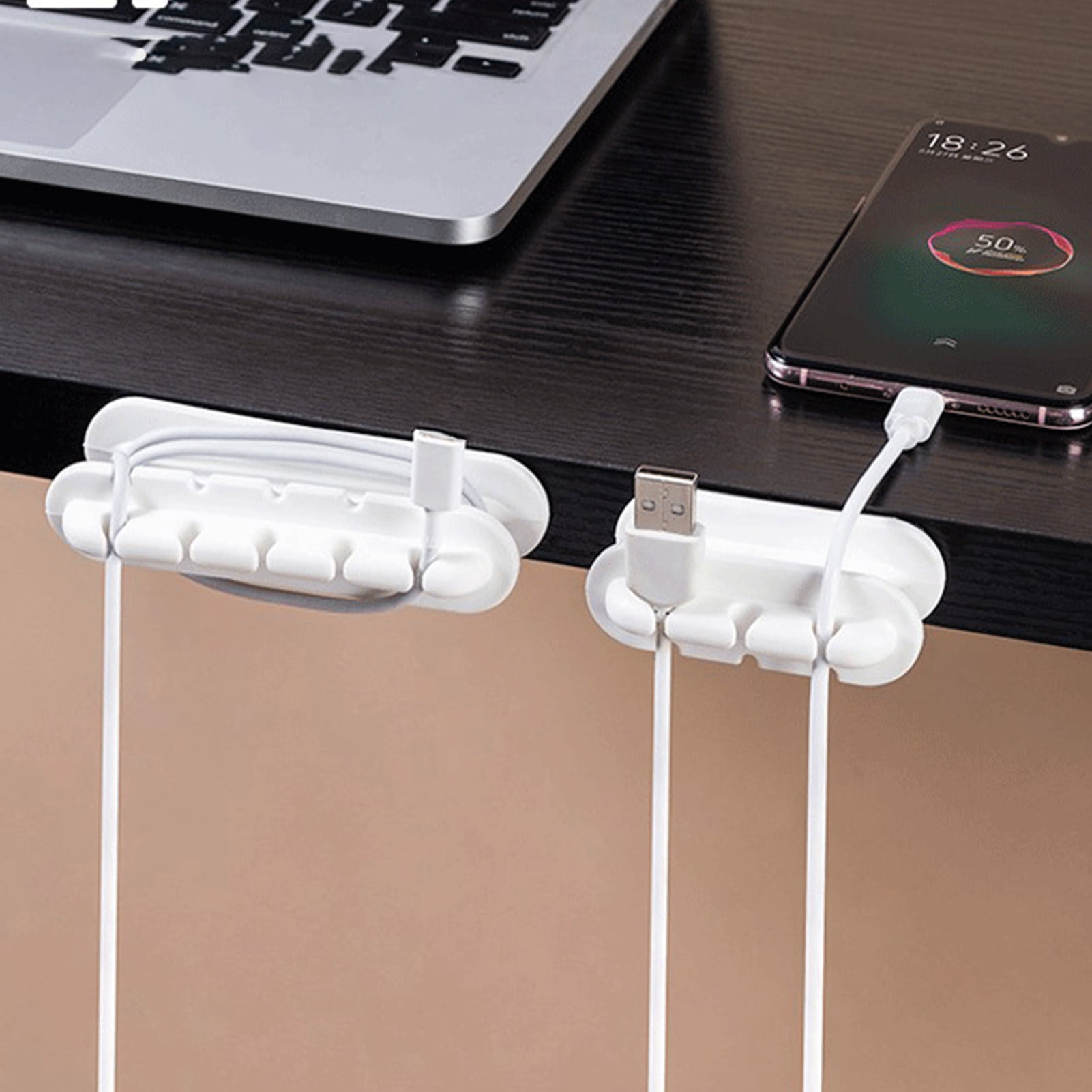 Cable Organizer Wall Mounted Spacesaving Silicone Desktop Tidy Management Cable Holder for Home