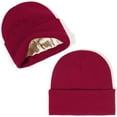 thumbnail image 3 of LQCrafK Satin Lined Winter Beanie for Women Men Silky Lining Slouchy Skull Cap Knitted Cuffed Skiing Knit Hat, 3 of 5