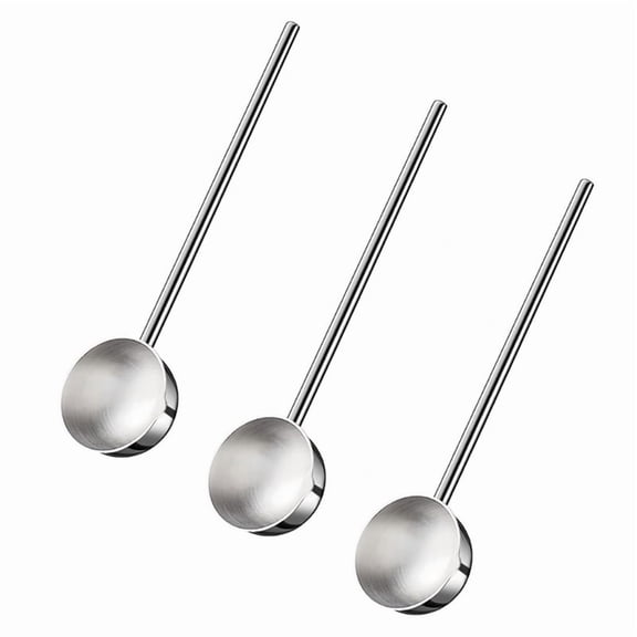 3X Small Soup Ladle Stainless Steel Metal Deep Spoon with Pour Spout 2 Oz Long Handle Gravy Ladles 10.5 Inch