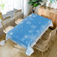 thumbnail image 3 of Nanqianyi Christmas Snowflake Light Blue Tablecloth 54 x 72 Inches, Winter Snowflake Printed Rectangle Table Cloth for Xmas Holiday Kitchen Supplies, 3 of 11