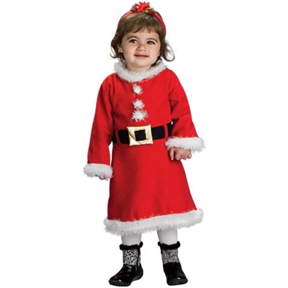 Girls Kids Childrens Mini Miss Santa Christmas Xmas Fancy Dress Costume 4-12 