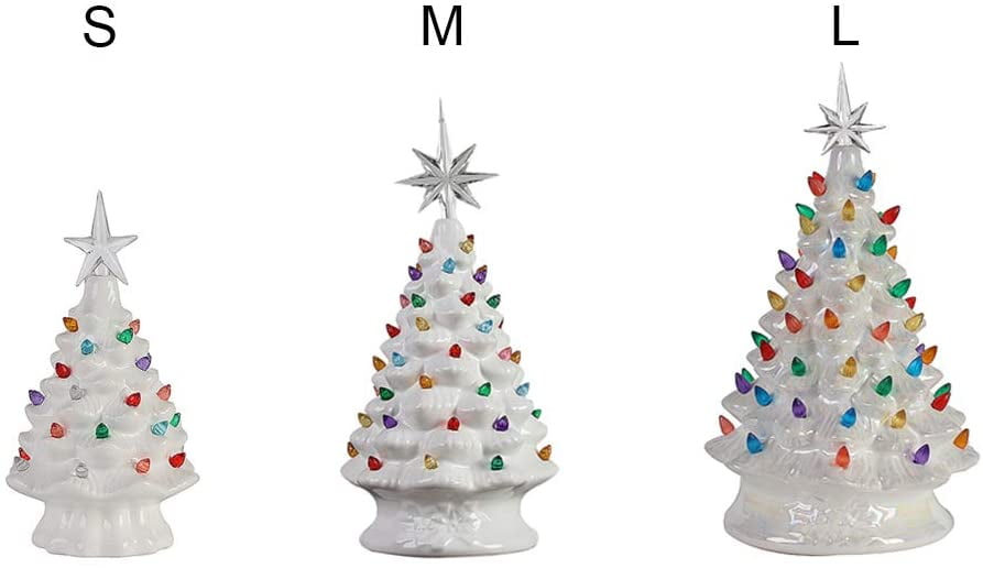 Winter Lane 14" LED Lighted Ceramic Musical Christmas Tree White New In Box 