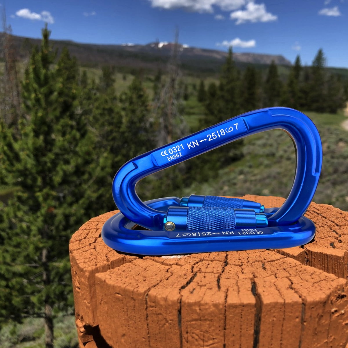 5 - 25kn Carabiners Heavy Duty Climbing Twist Gate Auto Locking Aluminum D Ring