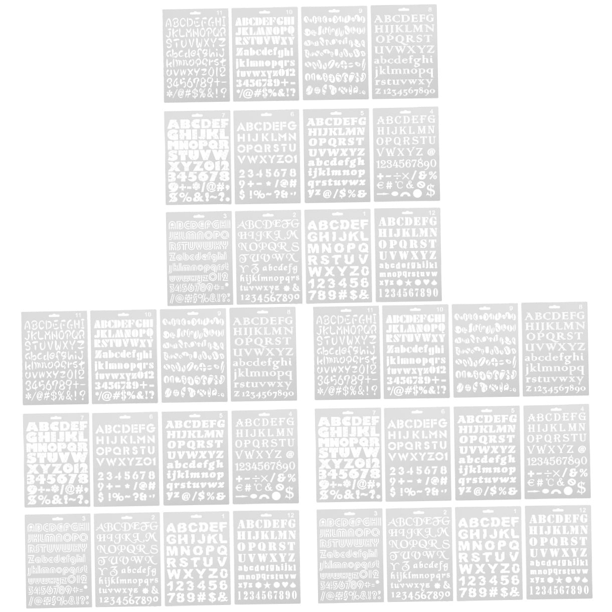Raindrops 36-Piece Productivity Stencil Set with Alphabet Templates for Journals and Planners