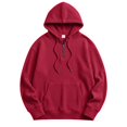 thumbnail image 3 of MNCLS Men's Waffle Knit Hoodie Pullover with Quarter-Zip Neck, Drawstring Hood and Kangaroo Pocket for Casual Everyday Wear - BRIGHTRED_XXXL, 3 of 5