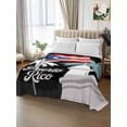 thumbnail image 2 of Puerto Rico Flag California King Size Flat Sheet, Wrinkleproof & Fadeproof Cooling Flat Bed Sheet Only, Modern Art Palm Tree American Flags Breathable Soft Bedding Top Sheets 108 x 98 Inches, 2 of 8