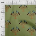 thumbnail image 1 of oneOone Cotton Poplin Fabric Bird & Tree Block Printed Craft Fabric BTY 42 Inch Wide, 1 of 4