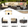 thumbnail image 6 of Grezone 7 Patio Outdoor Furniture Wicker Sectional Sofa Couch Lawn Sectional, Beige, 6 of 12
