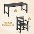 thumbnail image 3 of Gymax 7 PCS Outdoor Dining Table Set for 6 People Rectangle Table & 6 Armchairs Black, 3 of 10