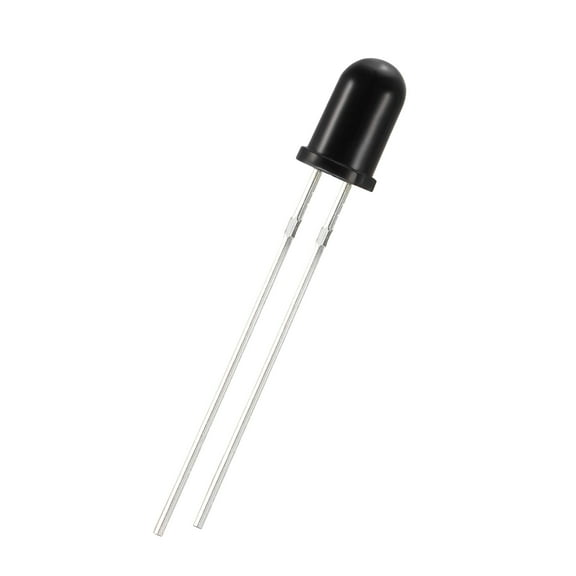 100 Pack Photosensitive Diode Photodiodes Light Sensitive Sensors,5mm Black Round Head Receiver Diode