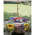 thumbnail image 3 of Outdoor Tablecloth with Umbrella Hole Zipper 4th of July Round Tablecloth 54" Waterproof Outside Table Cloth Independence Day Sunflower Patio Table Cover Tablecloths for Picnic Party, 3 of 8