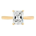 thumbnail image 4 of 2 ct Emerald Cut White Sapphire Solitaire 14K Yellow Gold Womens Engagement Ring, 4 of 6