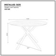 thumbnail image 5 of 47.25''Round Coffee Table with 4 Crossed Legs, Modern and Stylish Low Dining Table with Metal Base for Kitchen, Dining Room, Cafe, Black, 5 of 7