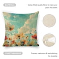 thumbnail image 4 of flowers sky cloudslinen toss pillowcase decoration pillowcase gifting preferred 20x20inch cushion cover sofa pillowcase sofa bedroom living room car, 4 of 8
