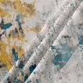 thumbnail image 5 of Teal Grey Yellow Round Tablecloth 60 Inch - Waterproof Fabric Table Cloth Protector, Vintage Modern Abstract Art Tablecloths Washable Table Cover for Kitchen Banquet Coffee Table Party, 5 of 6
