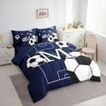 thumbnail image 3 of Castle Fairy Initial Alphabet M Boy Bedding Comforter Set 7pcs,Soccer Gamer Queen Bedding Sets Super Cozy,Sport Theme Queen Sheet Sets,Breathable Home Decor,Reversible, 3 of 8