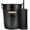 Matte Black, variant on Rustic Farmhouse Bathroom Trash Can and Toilet Brush Set - Black