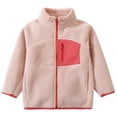 thumbnail image 5 of Girls Colorblock Fleece Jacket Full Zip Contrast Coat Soft Warm Winter Outerwear, 5 of 6
