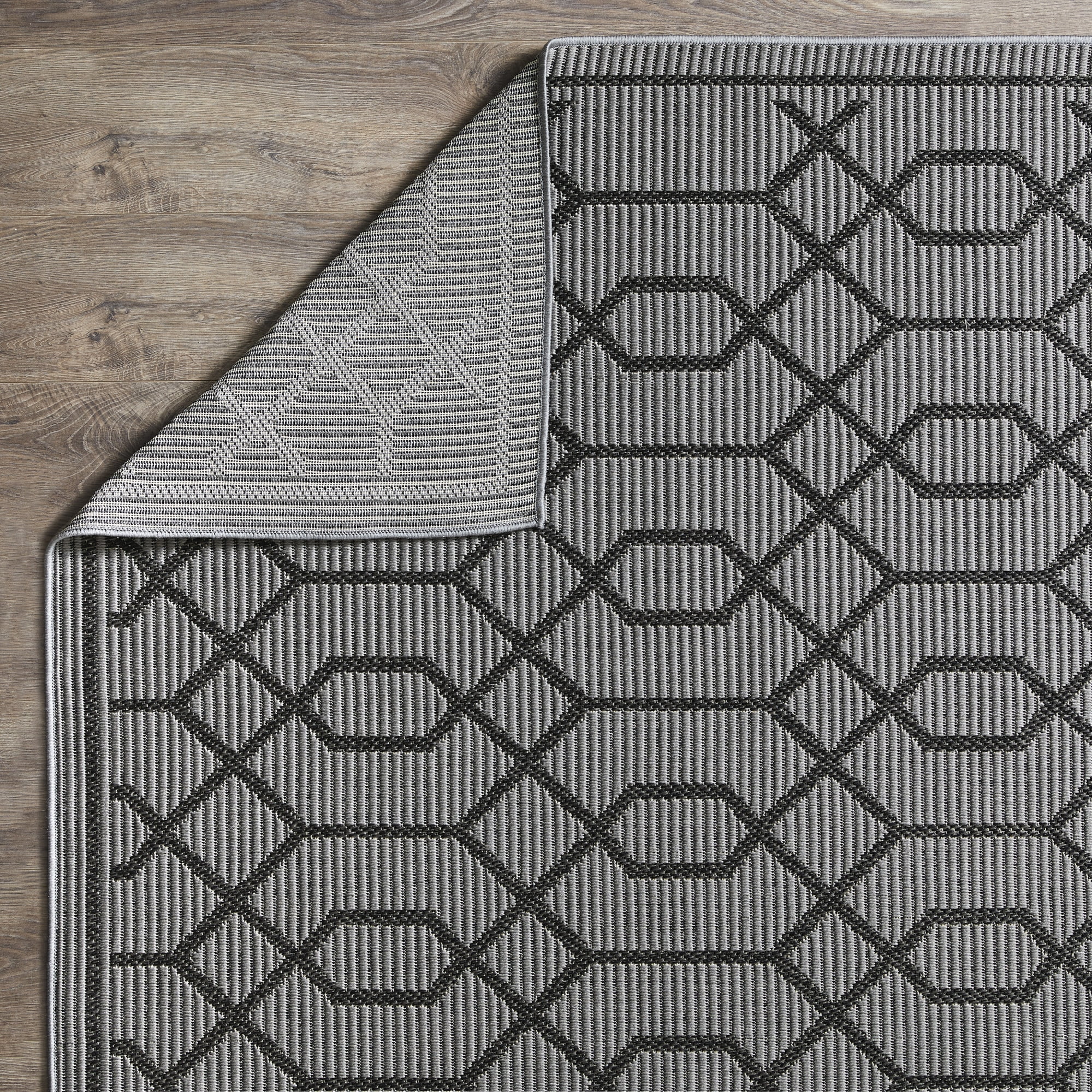 Loomaknoti Breyleigh Chendler 6' x 9' Grey Trellis Indoor Polypropylene Area Rug