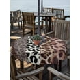 thumbnail image 2 of Outdoor Tablecloth with Umbrella Hole Zipper Animals Printed Striped Round Tablecloth 60" Waterproof Outside Table Cloth Rustic Country Leopard Textured Patio Table Cover Tablecloths for Picnic Party, 2 of 8