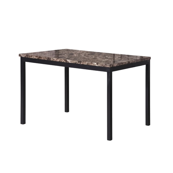 Roundhill Furniture Noyes Metal Dining Table with Faux Marble Top
