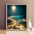 thumbnail image 2 of Luna Pintura Kits Adultos 5D Playa Arte Kits Principiantes DIY Ronda completa de perforación junto al mar Pintura con puntos Inicio Pared 15.75 X 11.81 Inch, 2 of 5