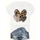 thumbnail image 3 of Camiseta informal con estampado de corazón para mujer: cuello redondo, manga corta, 100 % algodón, lavable a máquina, estilo informal, para adultos, hombres, mujeres, adolescentes, jóvenes., 3 of 6