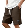thumbnail image 2 of Mens Casual Shorts Cotton Drawstring 9 inch Waffle Shorts Stretch Elastic Waist Summer Beach Lounge Sweat Shorts Brown M, 2 of 9