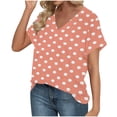 thumbnail image 4 of Vetsdori Women's Summer Casual Graphiced Short Sleeve Comfortable V-Neck Blouse Fashionable And Comfortable Tops, 4 of 6