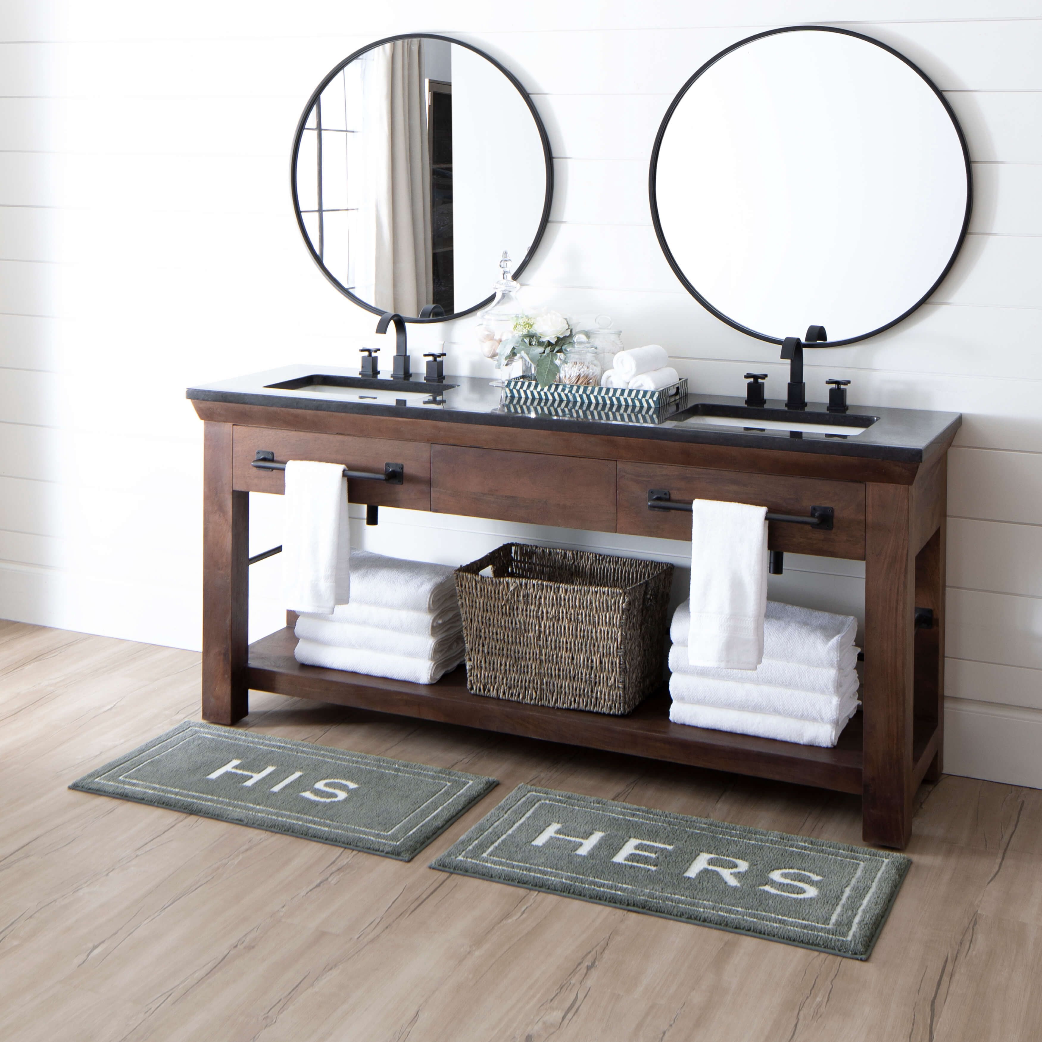 Mohawk Home Hers Knitted Plush Pile Washable Polyester Non-Slip Bath Mat, Pewter, 1'8" x 2'10"
