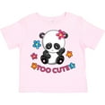 thumbnail image 3 of Inktastic Too Cute Baby Panda with Flowers Girls Toddler T-Shirt, 3 of 5